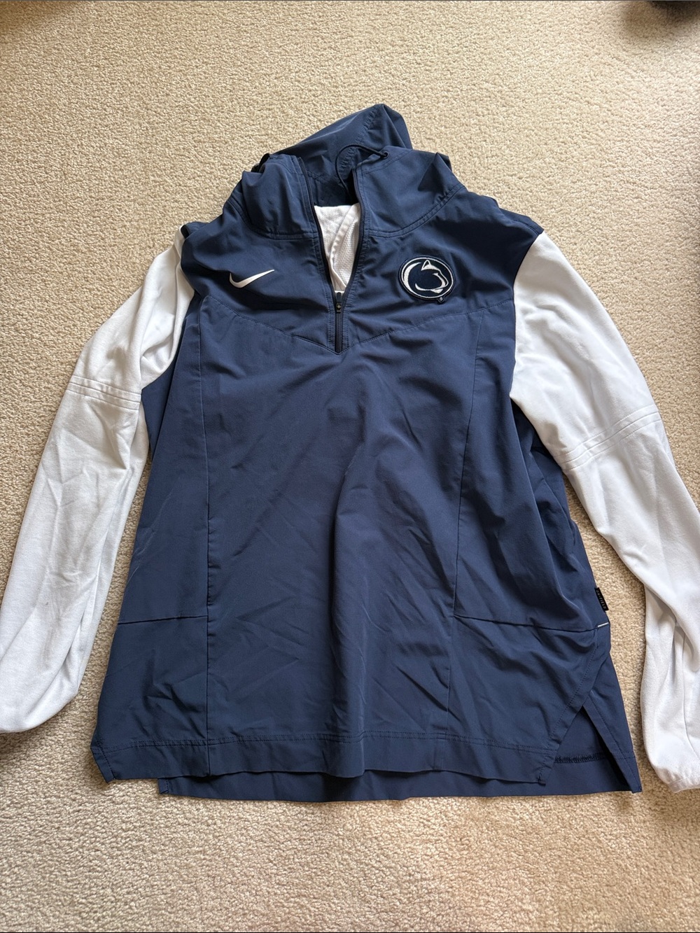 Nike Navy and White Penn State Quarter-Zip Pullover